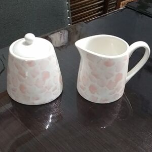 Floral Porceliane Creamer and Sugar Set